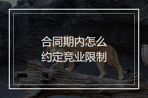 合同期内怎么约定竞业限制