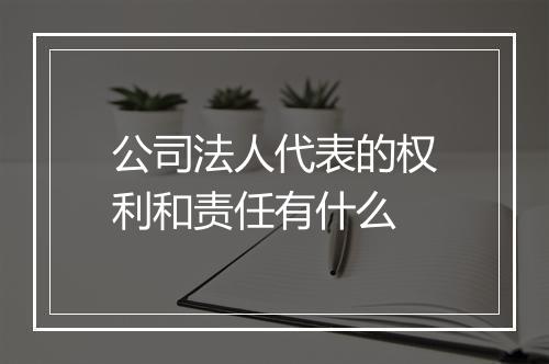 公司法人代表的权利和责任有什么