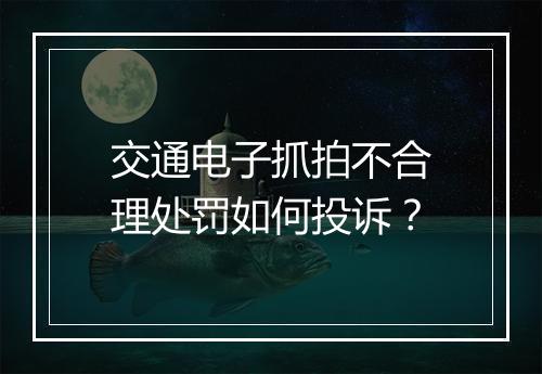 交通电子抓拍不合理处罚如何投诉？