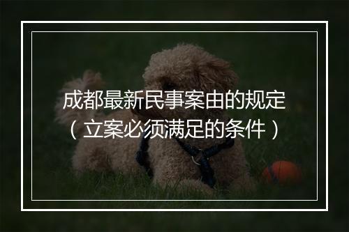 成都最新民事案由的规定（立案必须满足的条件）
