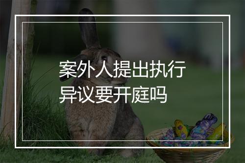 案外人提出执行异议要开庭吗