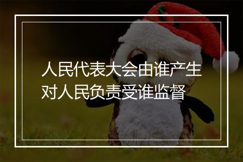 人民代表大会由谁产生对人民负责受谁监督
