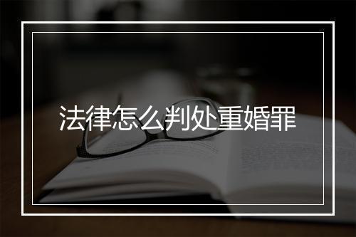 法律怎么判处重婚罪