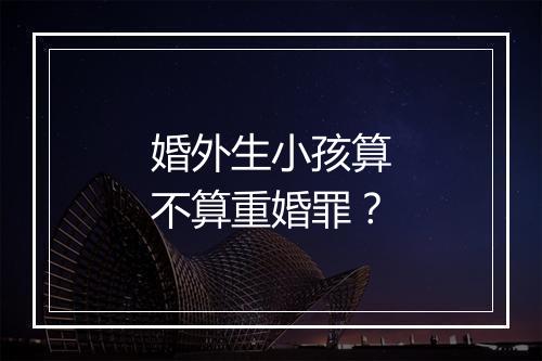 婚外生小孩算不算重婚罪？