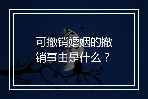 可撤销婚姻的撤销事由是什么？