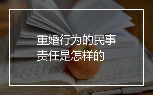 重婚行为的民事责任是怎样的