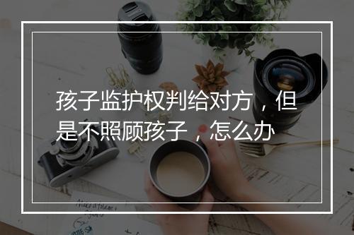 孩子监护权判给对方，但是不照顾孩子，怎么办