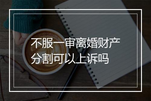 不服一审离婚财产分割可以上诉吗