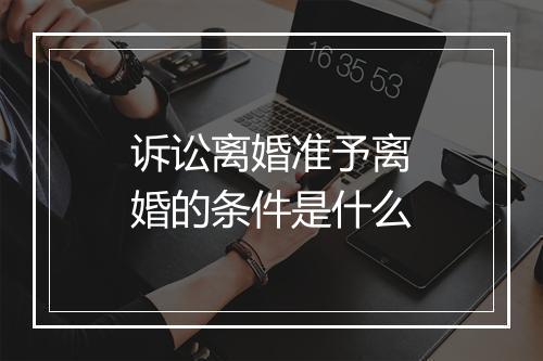 诉讼离婚准予离婚的条件是什么