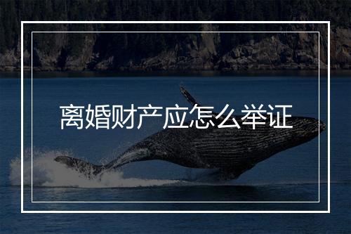 离婚财产应怎么举证