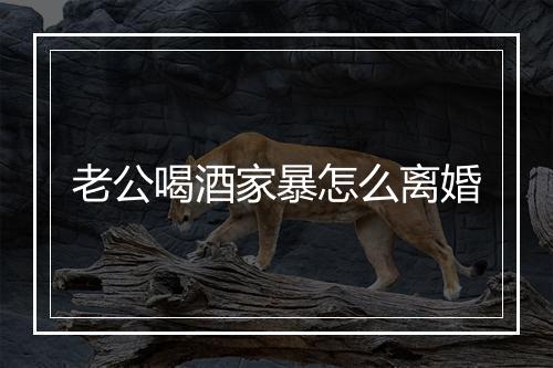 老公喝酒家暴怎么离婚