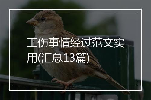 工伤事情经过范文实用(汇总13篇)