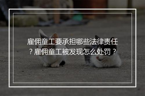 雇佣童工要承担哪些法律责任？雇佣童工被发现怎么处罚？