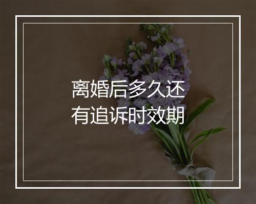 离婚后多久还有追诉时效期