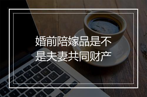 婚前陪嫁品是不是夫妻共同财产