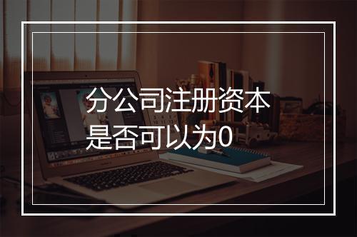 分公司注册资本是否可以为0