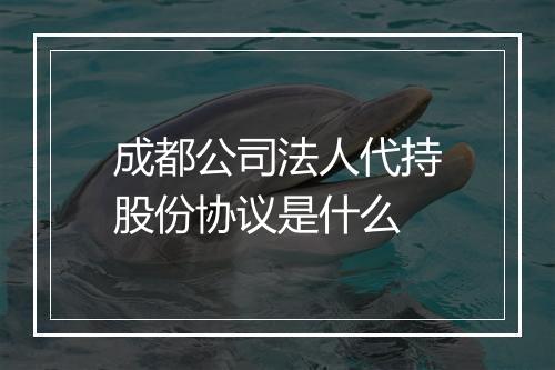 成都公司法人代持股份协议是什么