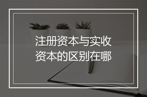 注册资本与实收资本的区别在哪