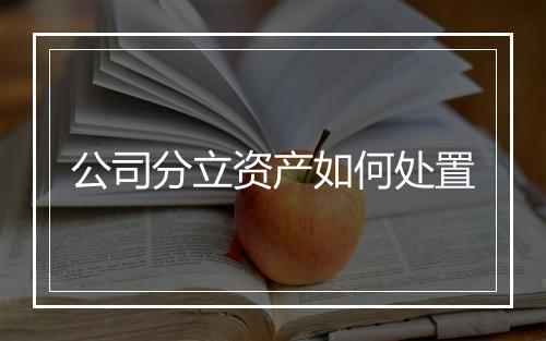 公司分立资产如何处置