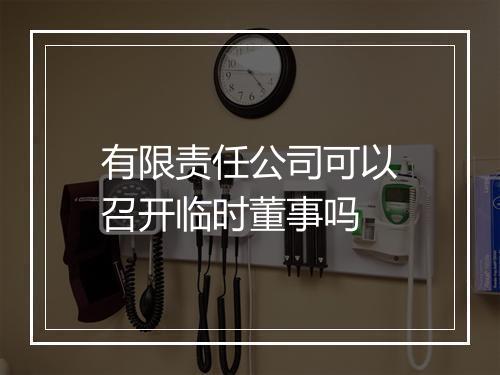 有限责任公司可以召开临时董事吗