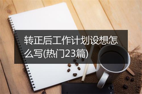转正后工作计划设想怎么写(热门23篇)