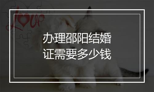 办理邵阳结婚证需要多少钱