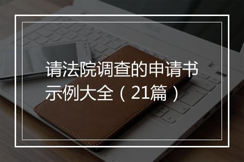 请法院调查的申请书示例大全（21篇）