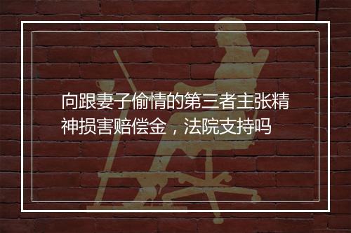 向跟妻子偷情的第三者主张精神损害赔偿金，法院支持吗