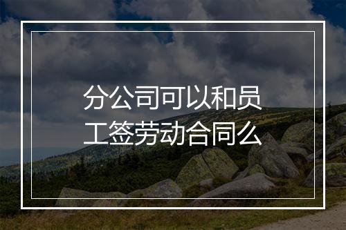 分公司可以和员工签劳动合同么