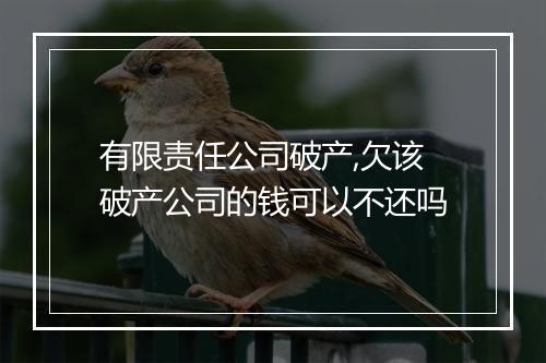 有限责任公司破产,欠该破产公司的钱可以不还吗