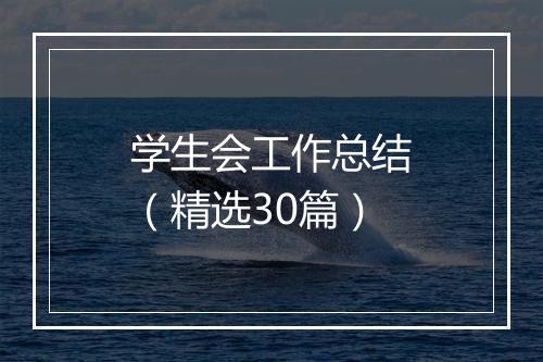 学生会工作总结（精选30篇）