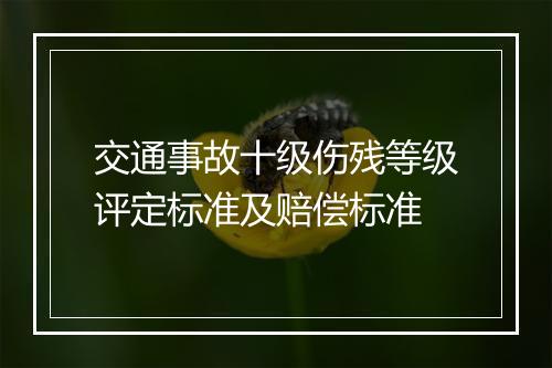 交通事故十级伤残等级评定标准及赔偿标准