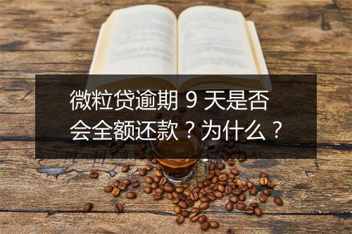 微粒贷逾期 9 天是否会全额还款？为什么？