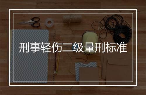 刑事轻伤二级量刑标准