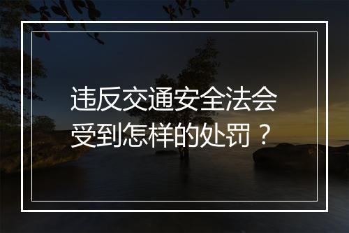 违反交通安全法会受到怎样的处罚？