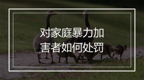 对家庭暴力加害者如何处罚