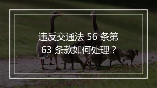 违反交通法 56 条第 63 条款如何处理？