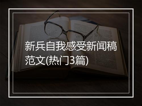 新兵自我感受新闻稿范文(热门3篇)
