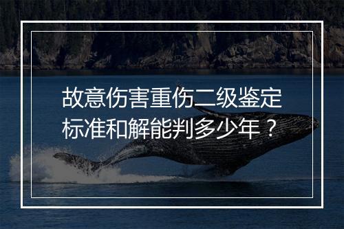 故意伤害重伤二级鉴定标准和解能判多少年？