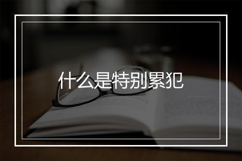 什么是特别累犯