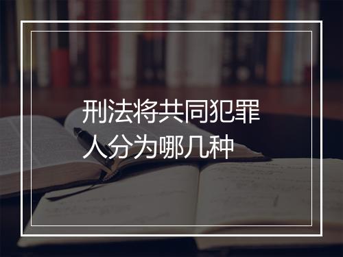 刑法将共同犯罪人分为哪几种
