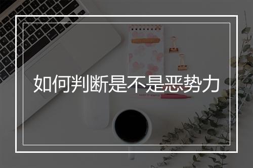 如何判断是不是恶势力