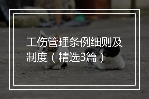 工伤管理条例细则及制度（精选3篇）