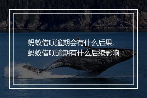 蚂蚁借呗逾期会有什么后果,蚂蚁借呗逾期有什么后续影响