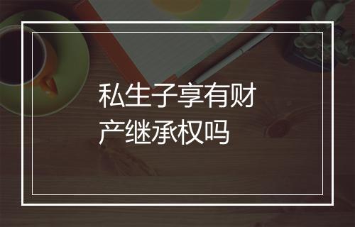 私生子享有财产继承权吗