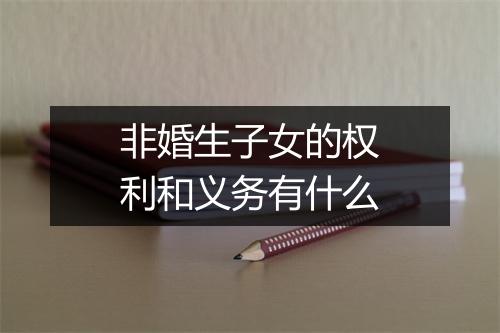 非婚生子女的权利和义务有什么