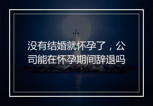 没有结婚就怀孕了，公司能在怀孕期间辞退吗