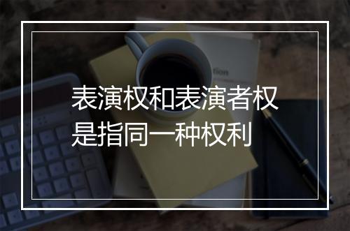 表演权和表演者权是指同一种权利