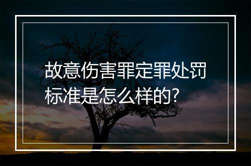 故意伤害罪定罪处罚标准是怎么样的?