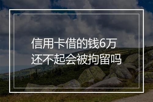 信用卡借的钱6万还不起会被拘留吗